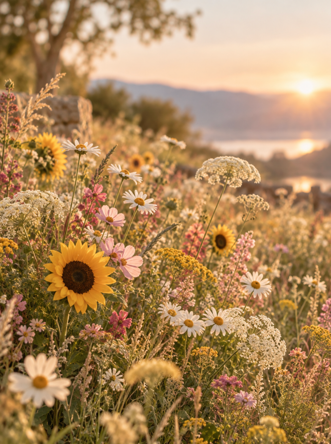 Inspirasjon: blomstereng i sommerlys