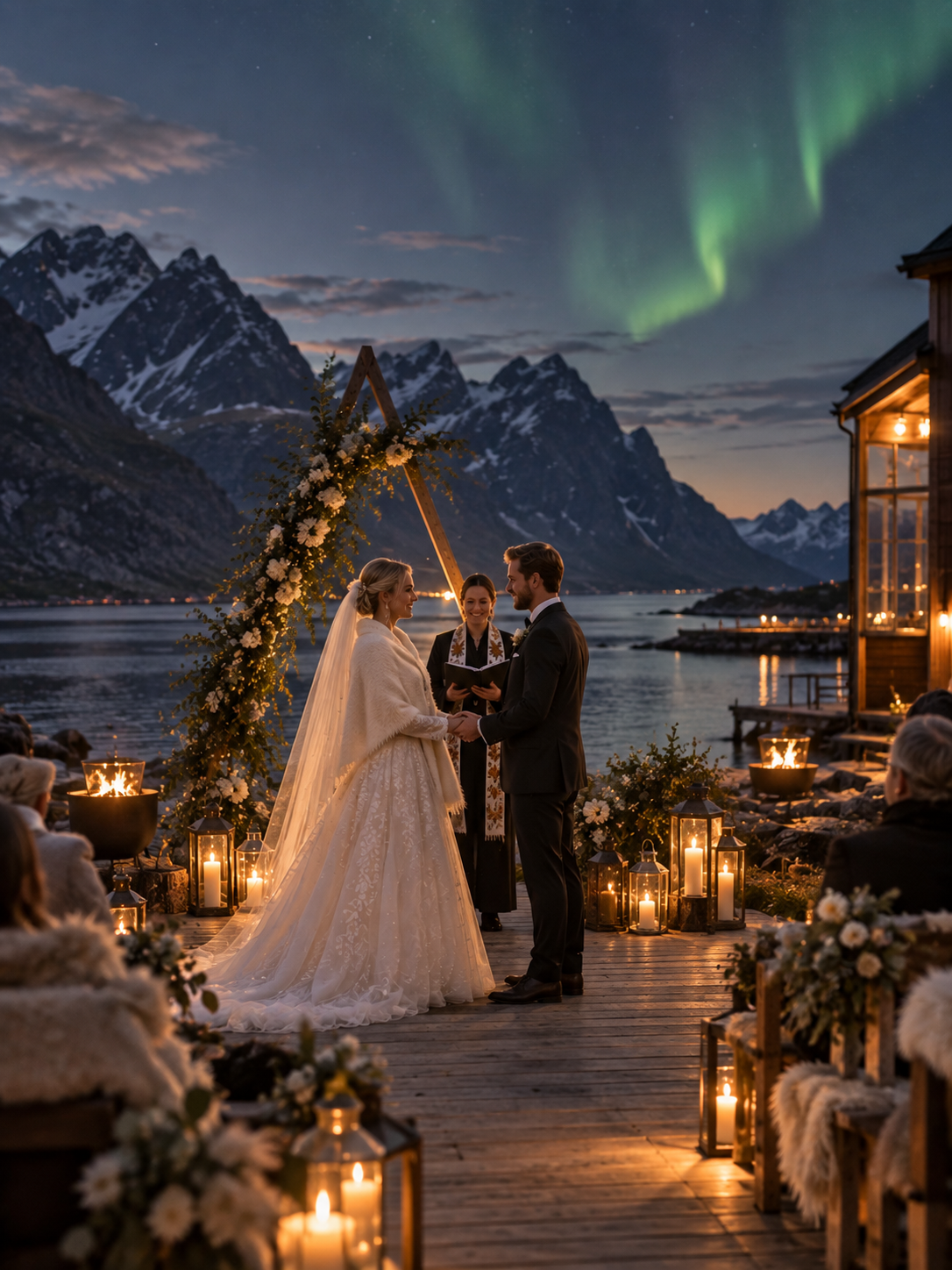 Bryllup i Lofoten under midnattssolen i Nord-Norge