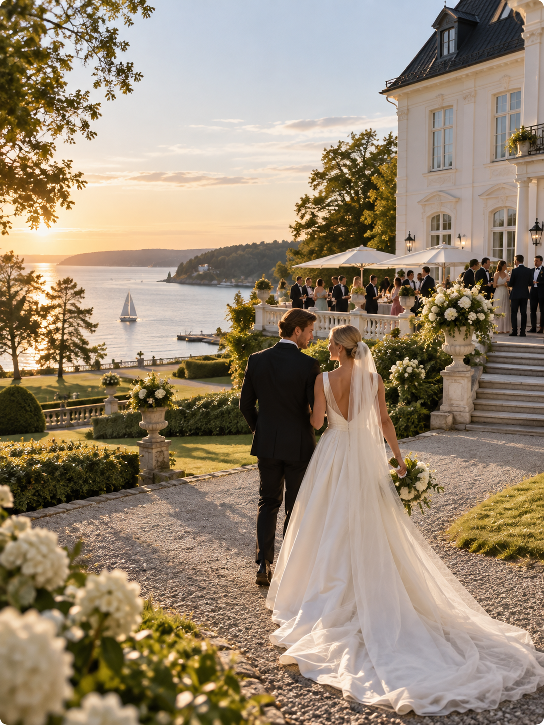 Bryllup på en herregård ved Oslofjorden